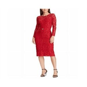 Lauren Ralph Lauren Women's Lace Floral Dress 12
